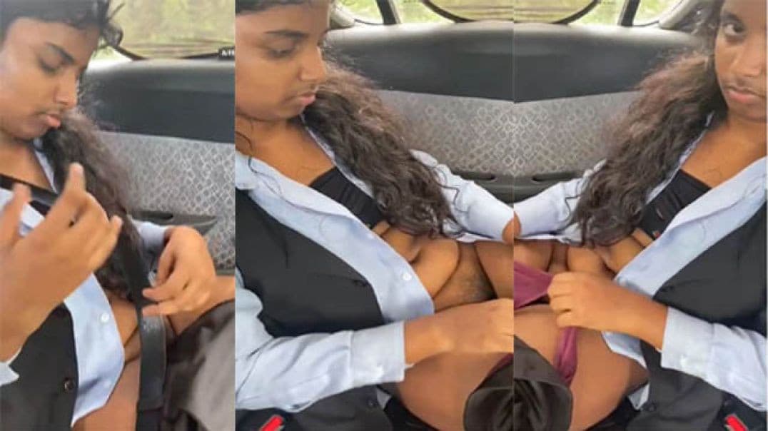 Black Beauty In Car Wearing Panty After Fuck