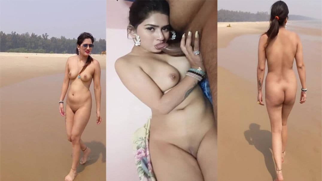 Walking Nude on the Beach Desi Cute Bhabhi Sucking Cock