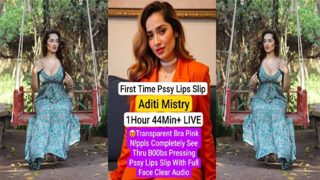 ADITI MISTRY New Live in Transparent Bra Pink Nipples Completely See-Through Boobs Pressing