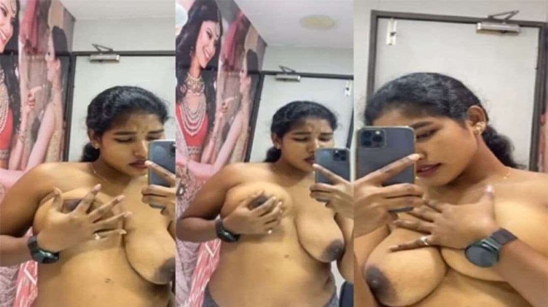 Horny Girl Pressing And Playing With Her Boobs