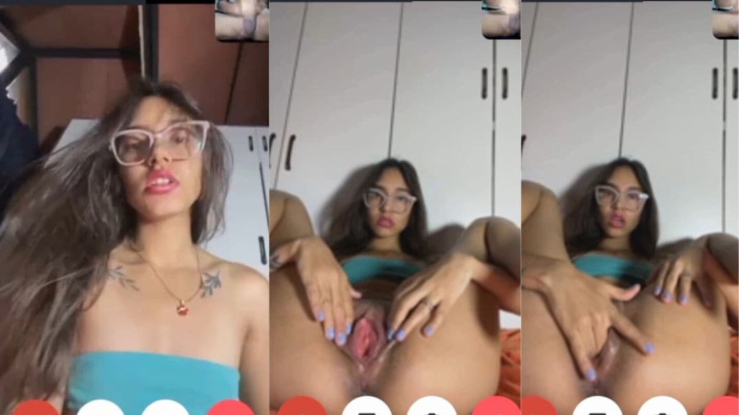 Sexy Slim Indian Babe with Glasses Fingers Her Shaved Pink Wet Juicy Pussy