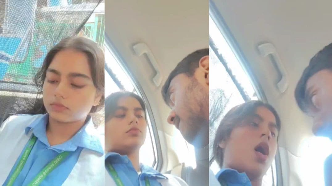 College Lover Fingering in a Moving Car