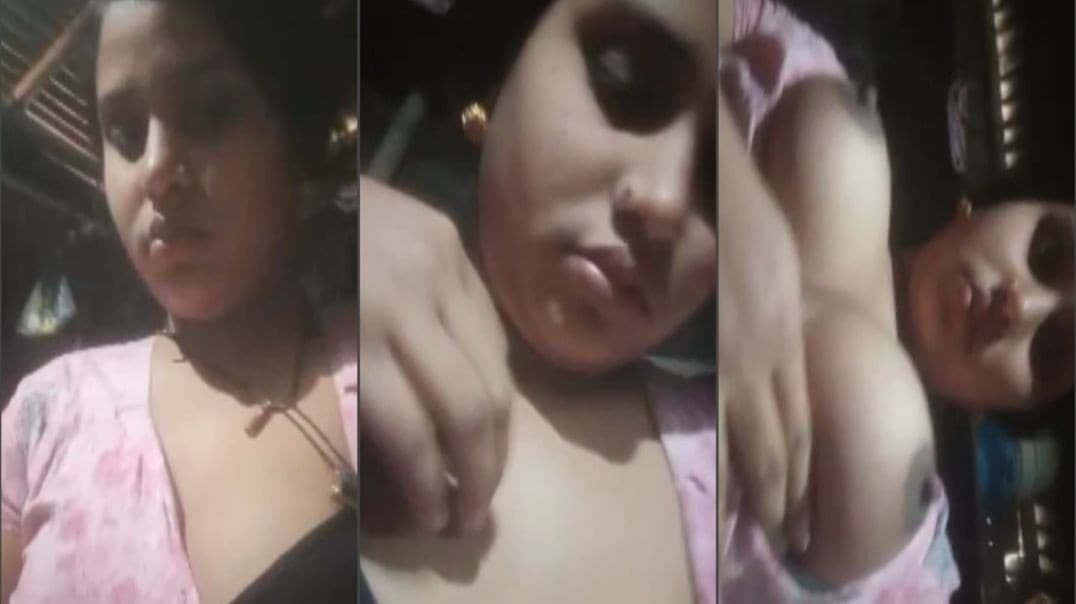 Cute Village Girl Recording Her Nudes Showing Boobs