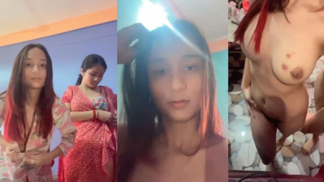 Two Cute Girls Show Off Their Love Bites on Big Boobs and Spread Their Pussy