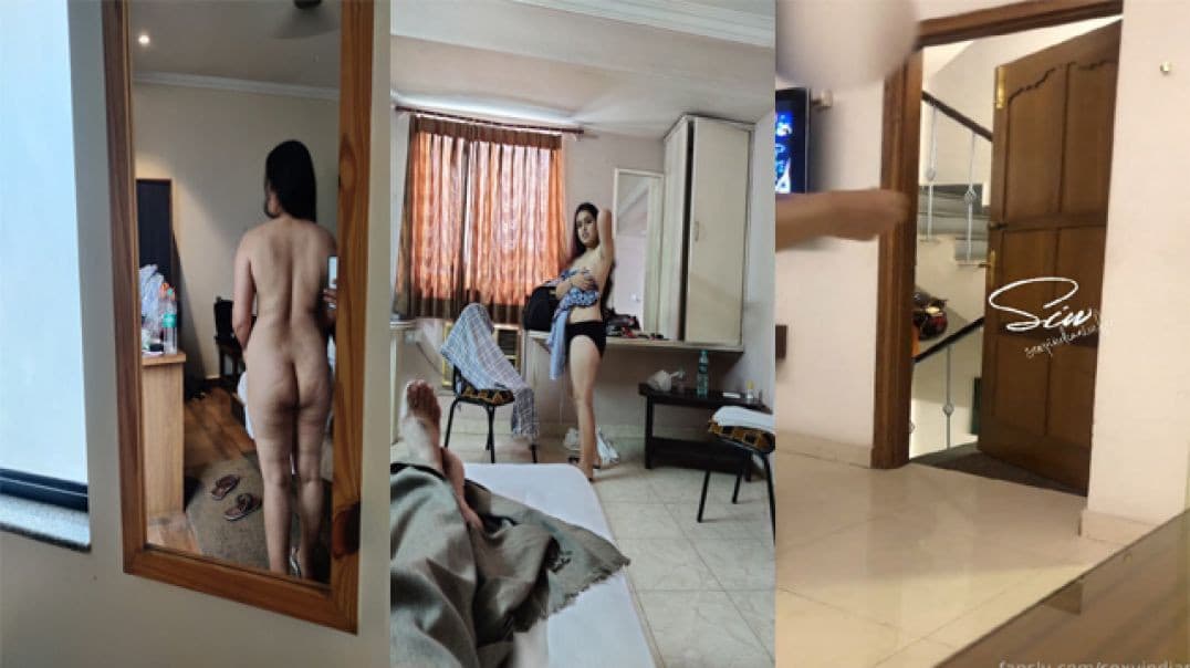 Sexy Indian Wife Taking Parcel From Delivery Boy In Bikini