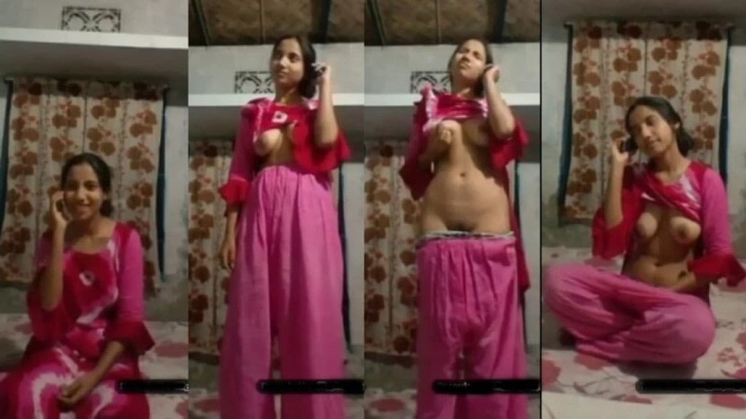 Young College Girl Shows Off Her Huge Tits on Webcam While on the Phone