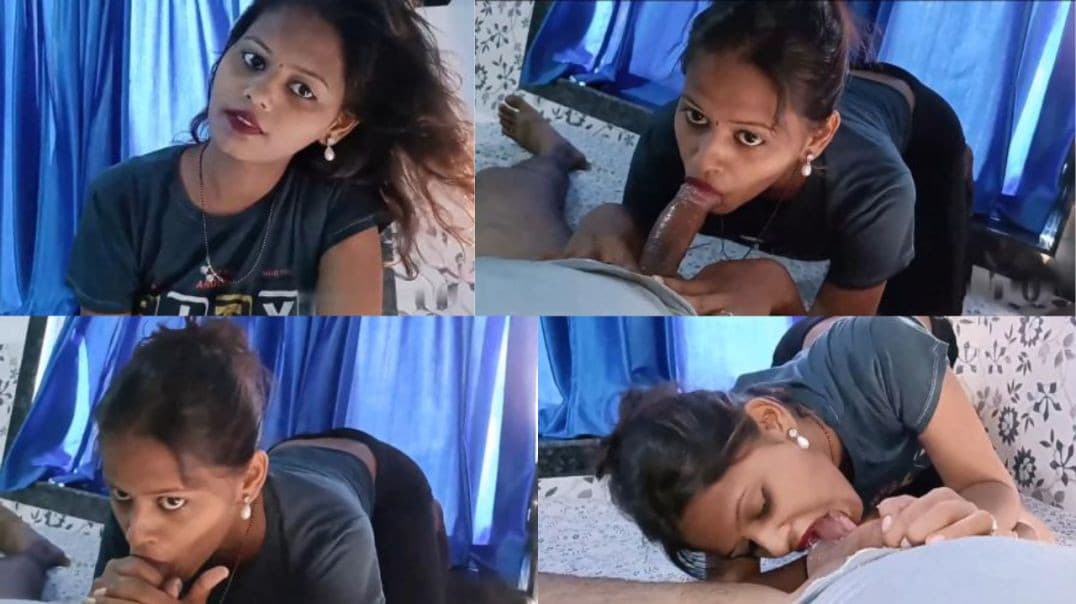 Young Wife Giving Deepthroat Blowjob With Cum