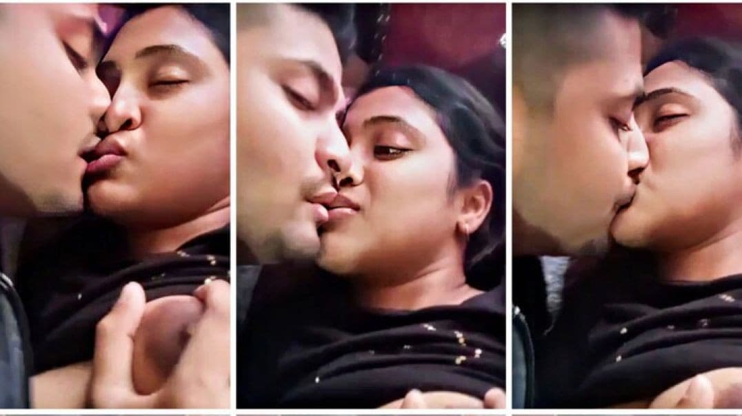 Hot Girlfriend Kisses and Licks Her Own Boobs