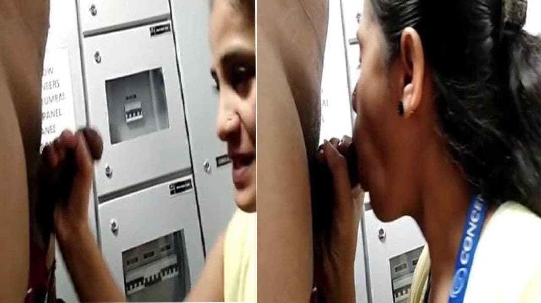 Desi Bhabhi Fucks Her Colleague in the Office and Sucks His Dick